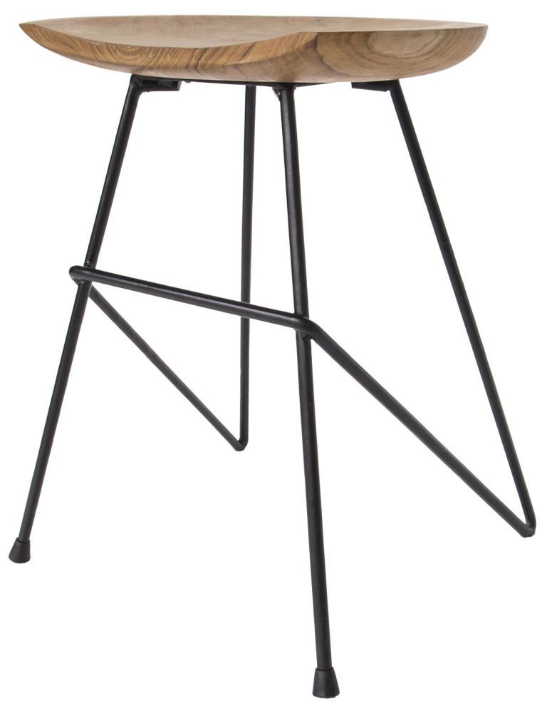 Belfort Set of 2 Teak Wood Barstool