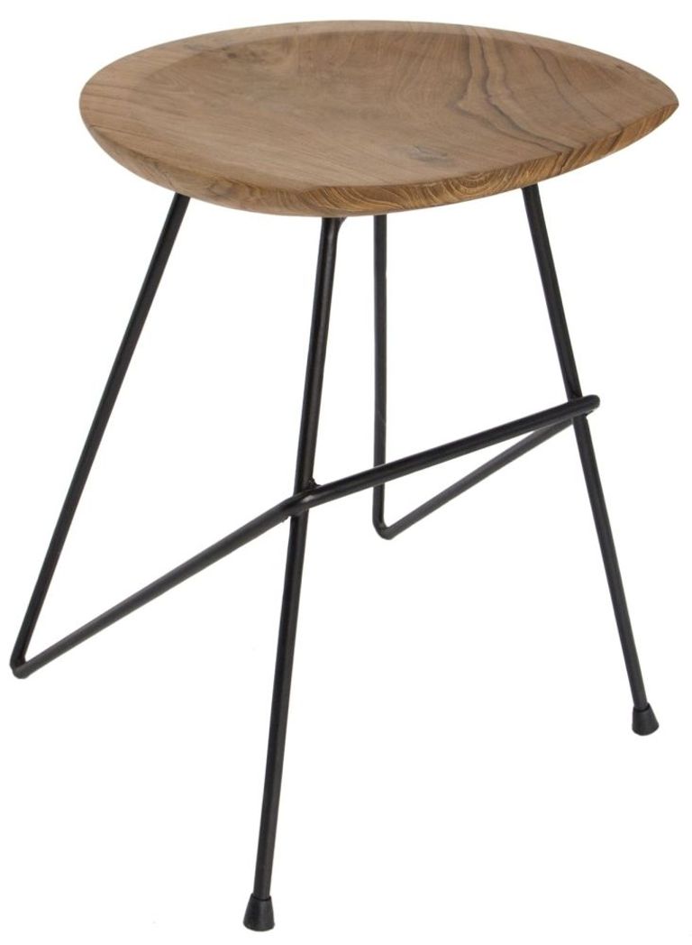 Belfort Set of 2 Teak Wood Barstool