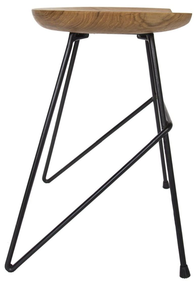 Belfort Set of 2 Teak Wood Barstool