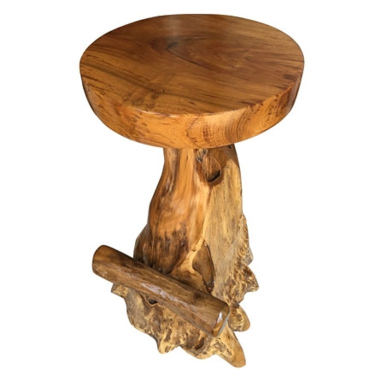 Teak Root Barstool - Round