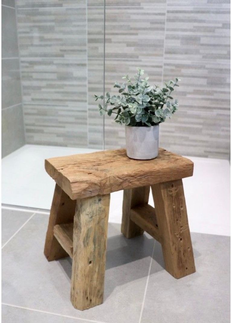 Shoreditch Small Rustic Teak Stool