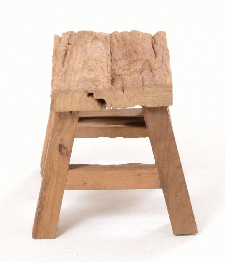 Shoreditch Small Rustic Teak Stool