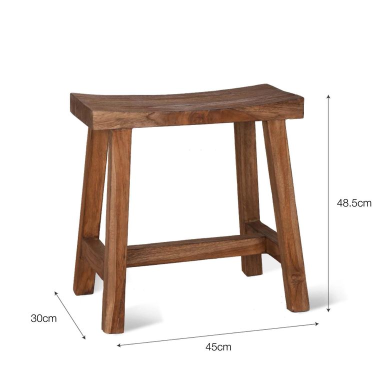 St Mawes Outdoor Stool Reclaimed Teak Wood