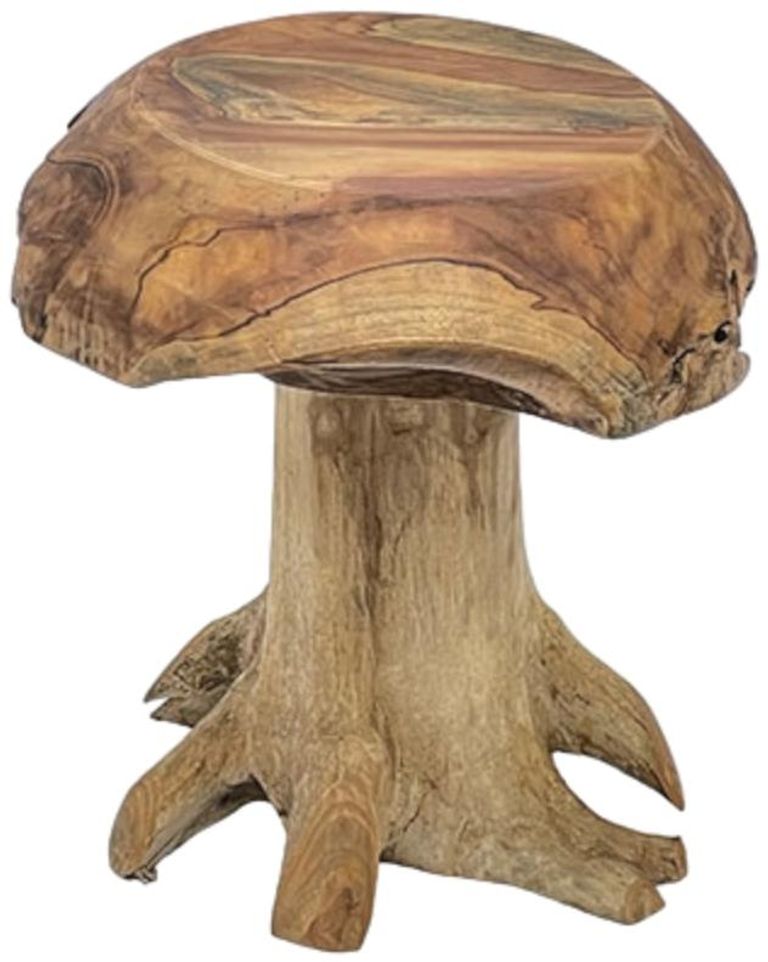 Teak Root Stool - Mushroom - Rounded