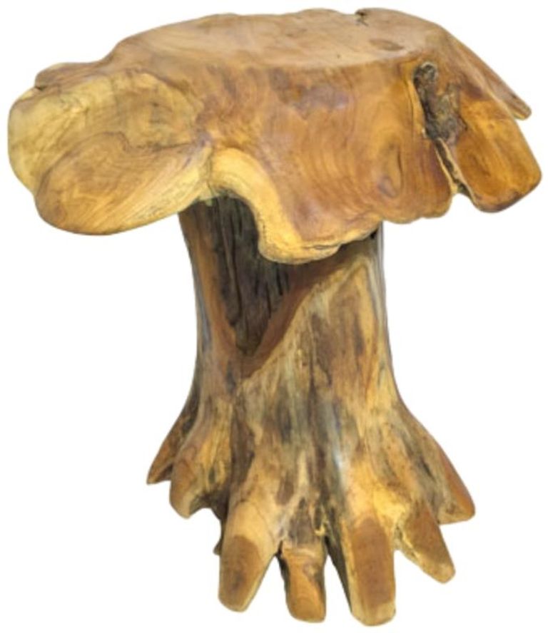 Teak Root Stool - Mushroom - Rounded
