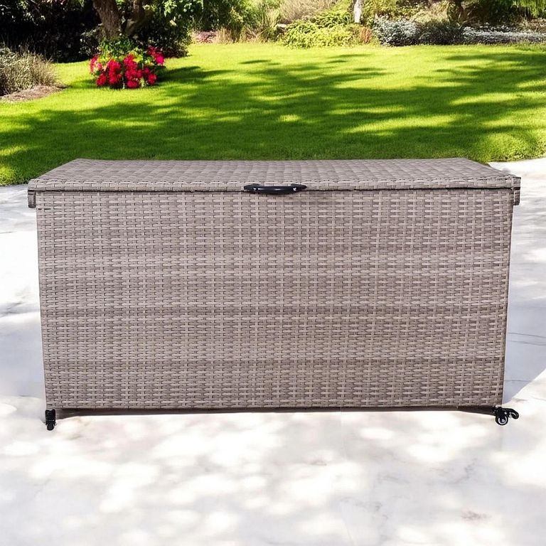 Garden Storage Box - Natural - 826L - Rattan Weave