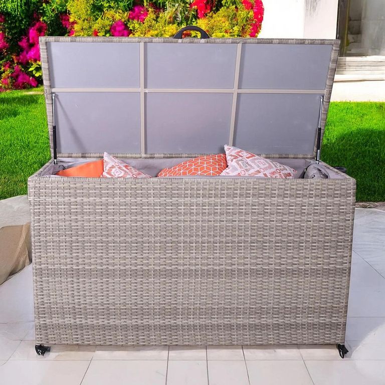 Garden Storage Box - Natural - 826L - Rattan Weave