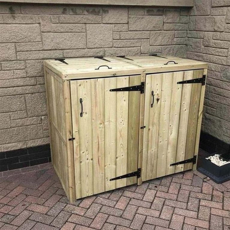 Churnet Valley Timber Wood Garden Double Bin Store