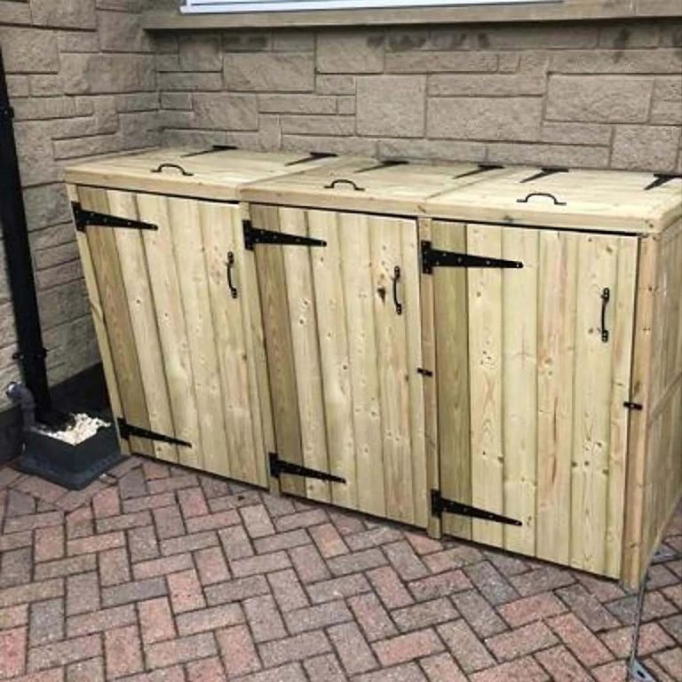 Churnet Valley Timber Wood Garden Double Bin Store