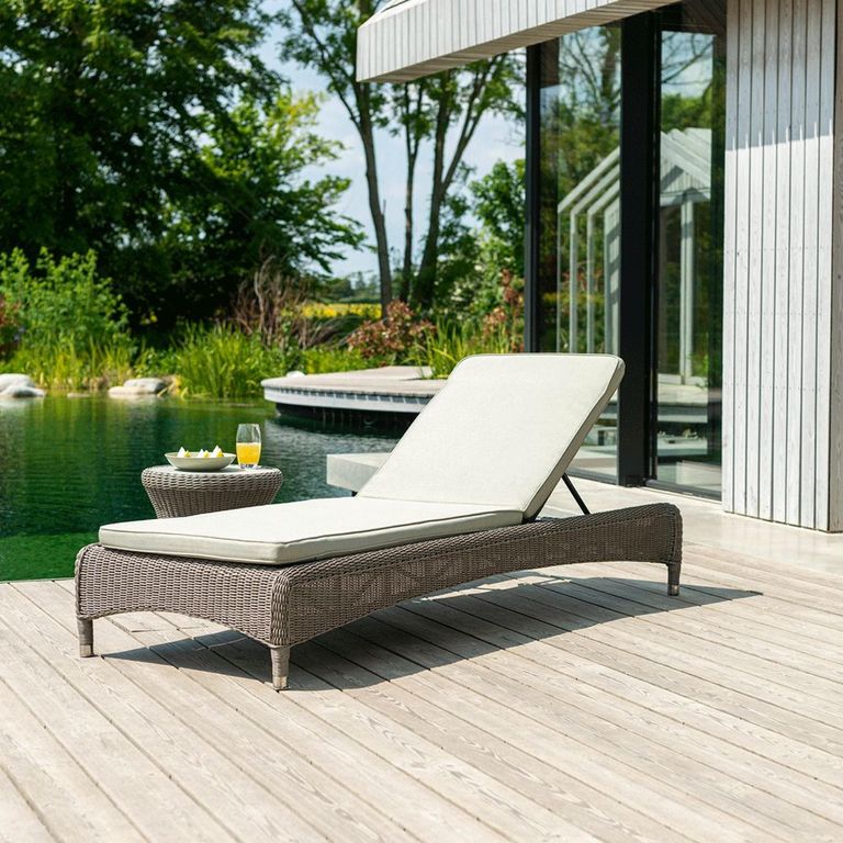 Hazelmere Stacking Sunbed - Fixed - Garden - Grey Weave