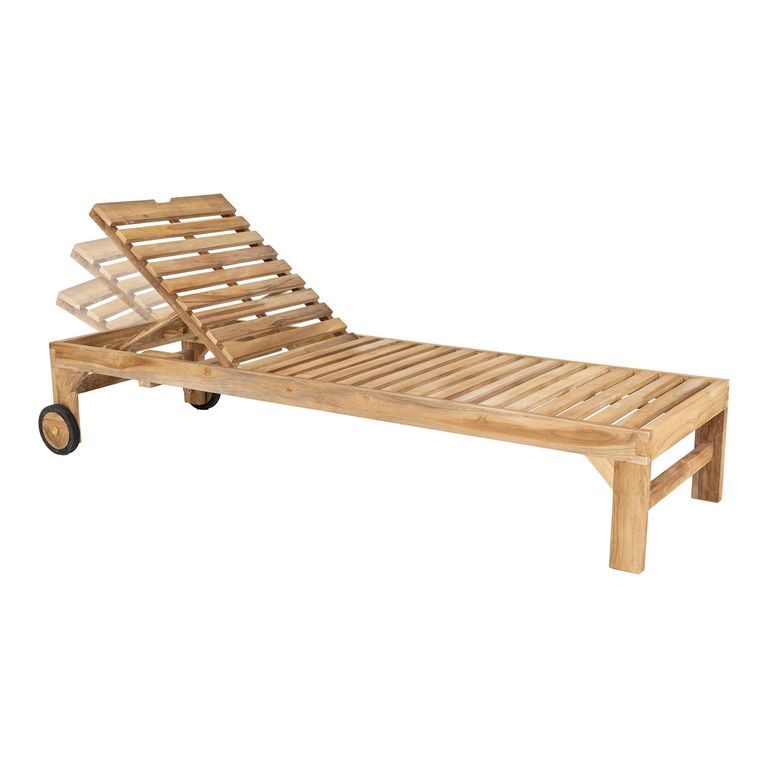 Andorra Garden Sun Lounger - Natural - Teak Wood