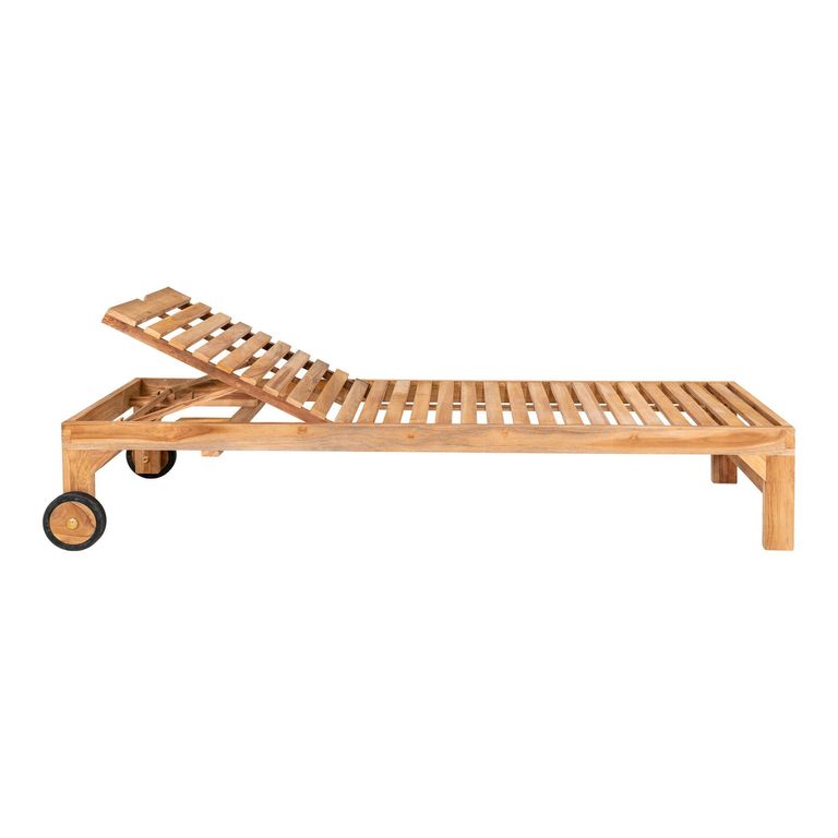 Andorra Garden Sun Lounger - Natural - Teak Wood