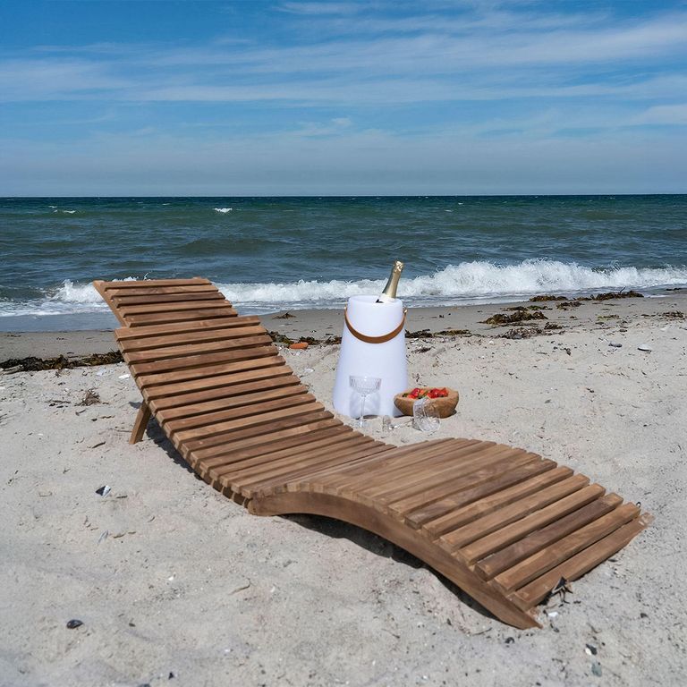 Arrieta Garden Sun Lounger - Natural - Teak Wood