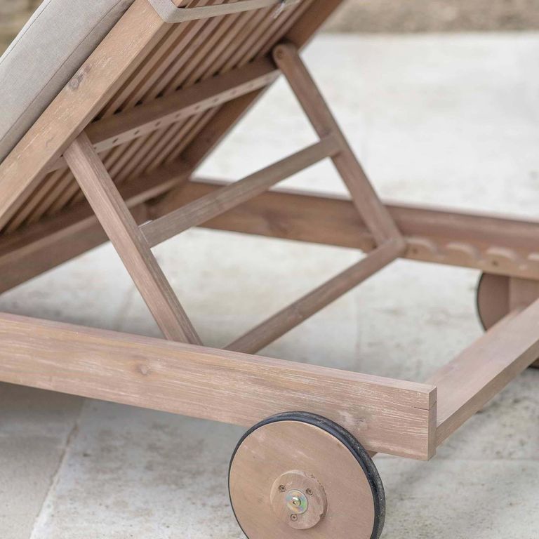 Porthallow Outdoor Lounger Natural Acacia Wood