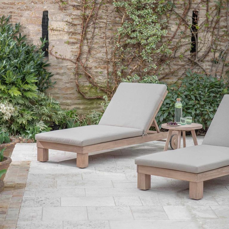 Porthallow Outdoor Lounger Natural Acacia Wood