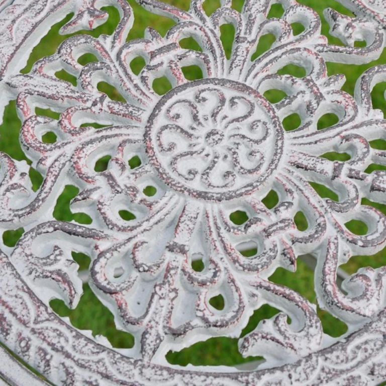 Garden Set - Round Garden Table - Black Metal - with 2 Chairs