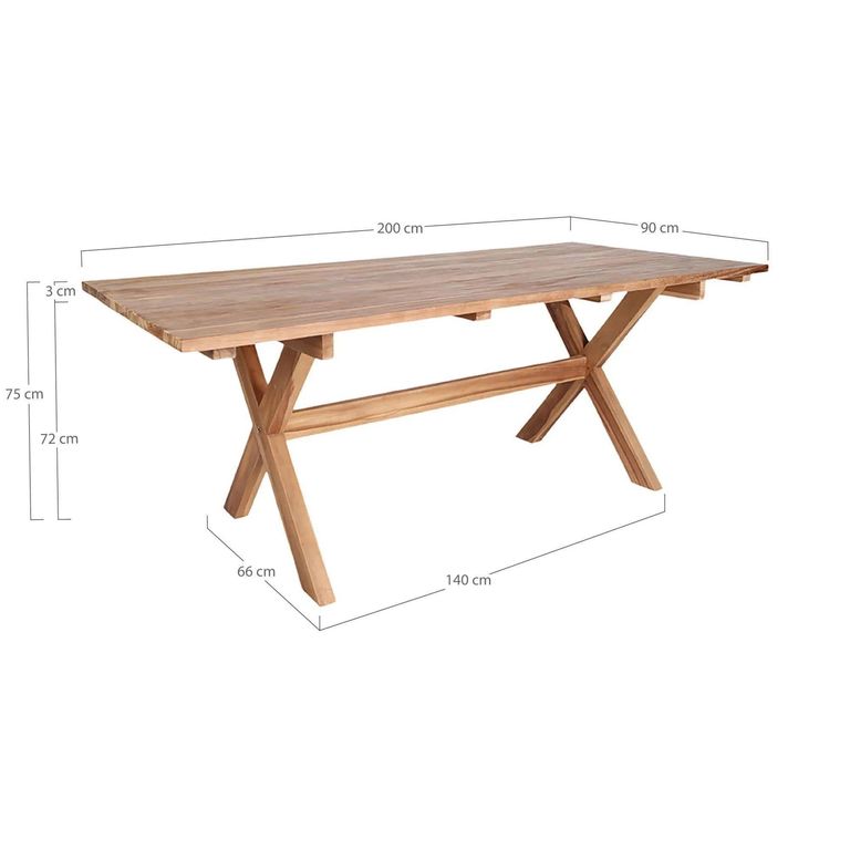 Murcia Garden Dining Table - 8 Seater - Teak Wood - 200cm