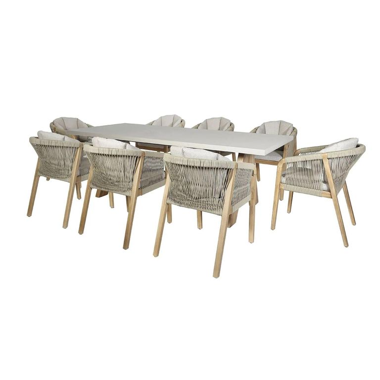 Martinique Garden Dining Set - 8 Seater - 230cm - Light Brown