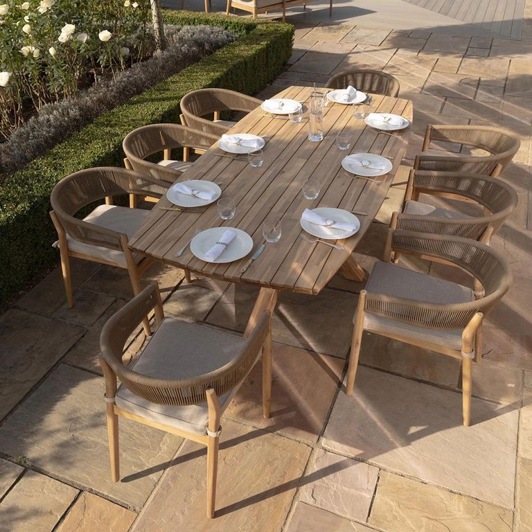 Porto Garden Dining Set - 8 Seater - 240cm - Sandstone