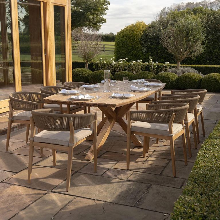 Porto Garden Dining Set - 8 Seater - 240cm - Sandstone