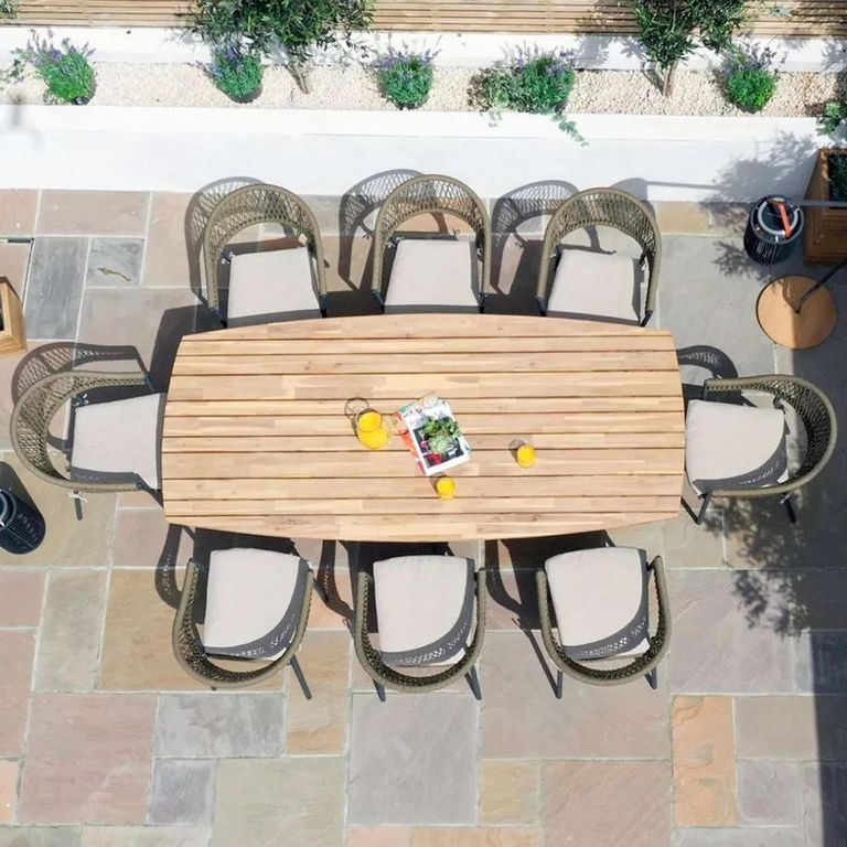 New Bali Oval Garden Dining Set - 8 Seater - 240cm - Sandstone