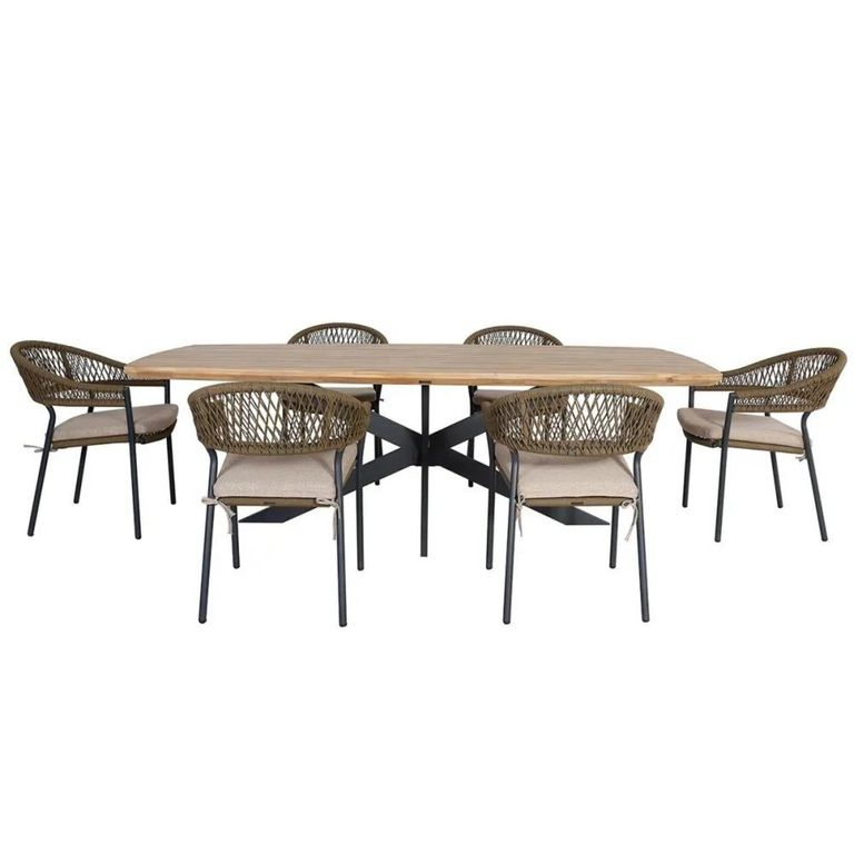 New Bali Oval Garden Dining Set - 8 Seater - 240cm - Sandstone