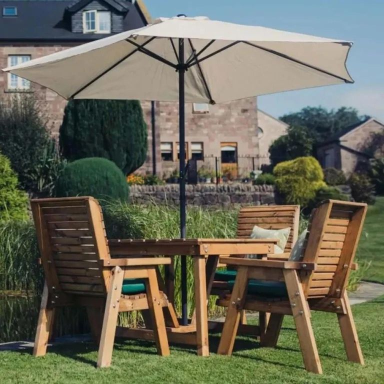 Garden Dining Set - 4 Seater - Square - Redwood