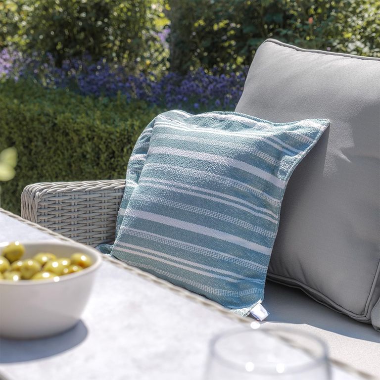 Oxford Garden Sofa Dining Set - Rising - 179cm - Ice Bucket - Ceramic Top - Grey Rattan