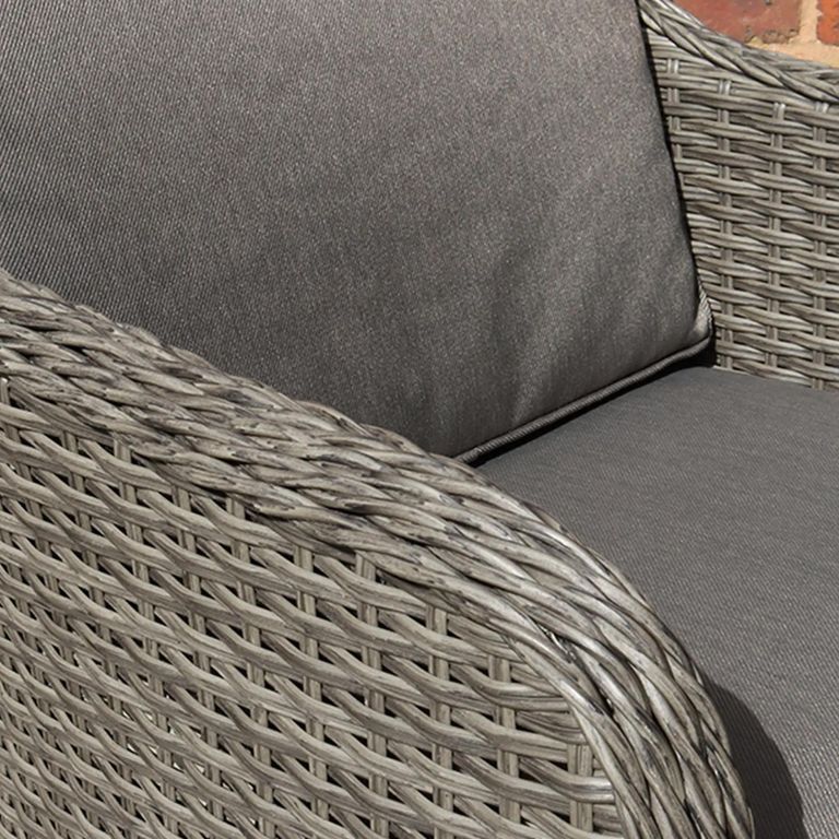 Paris Garden Dining Set - 6 Seater - 140cm - Round - Grey - Rattan - 6 Imperial Chairs