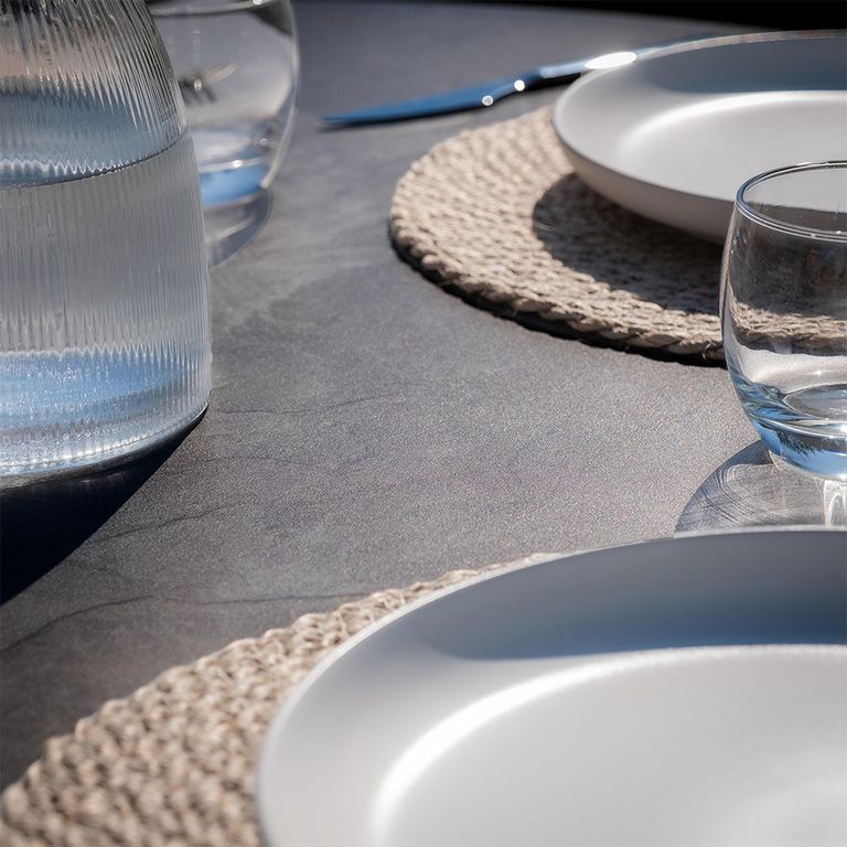 Milan Round Garden Dining Set - 4 Seater - 120cm - Charcoal