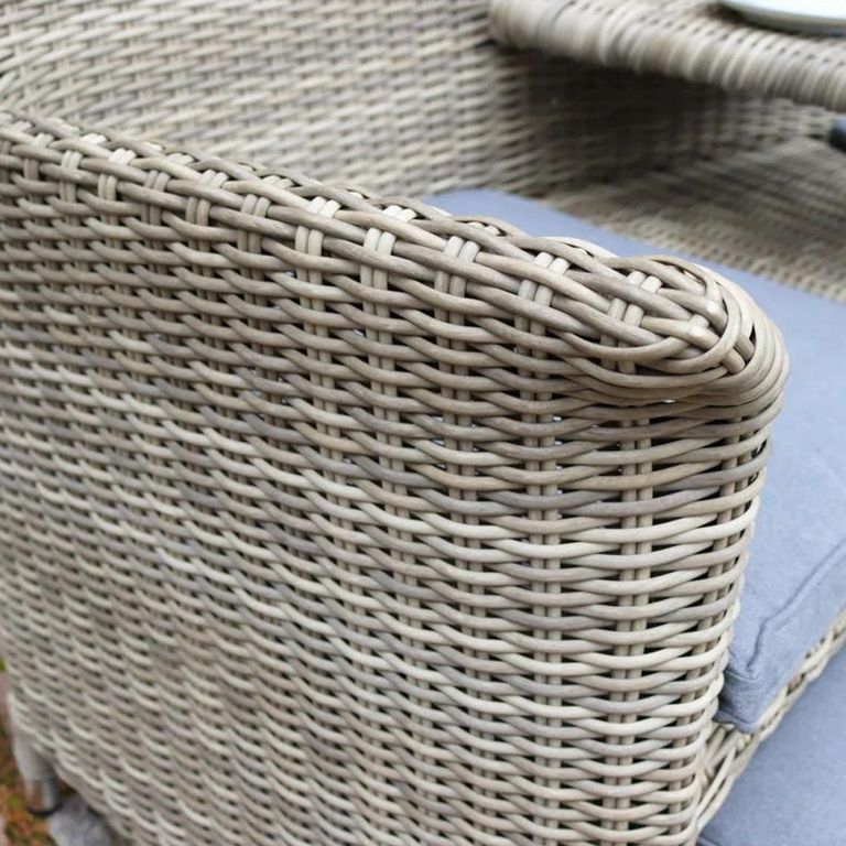 Wentworth Garden Companion Set - 2 Seater - Pull-Out Footstools - Beige - Rattan