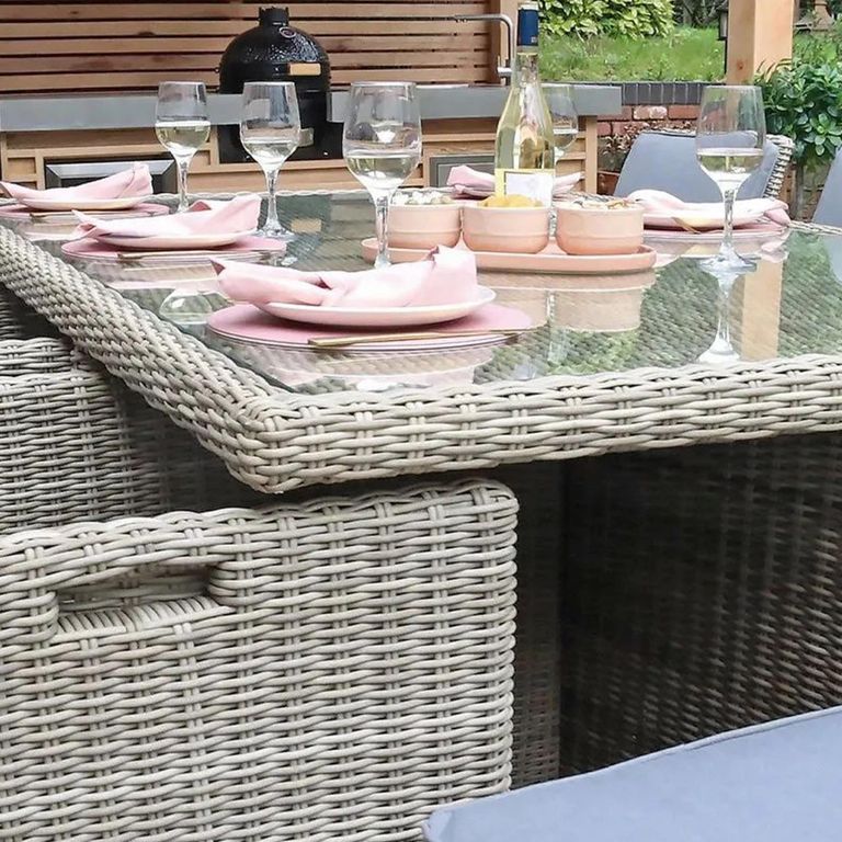 Wentworth Garden Cube Dining Set - 10 Seater - Beige - Rattan