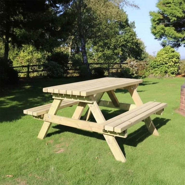 Churnet Valley Deluxe Redwood 8 Seater Garden Picnic Table Set