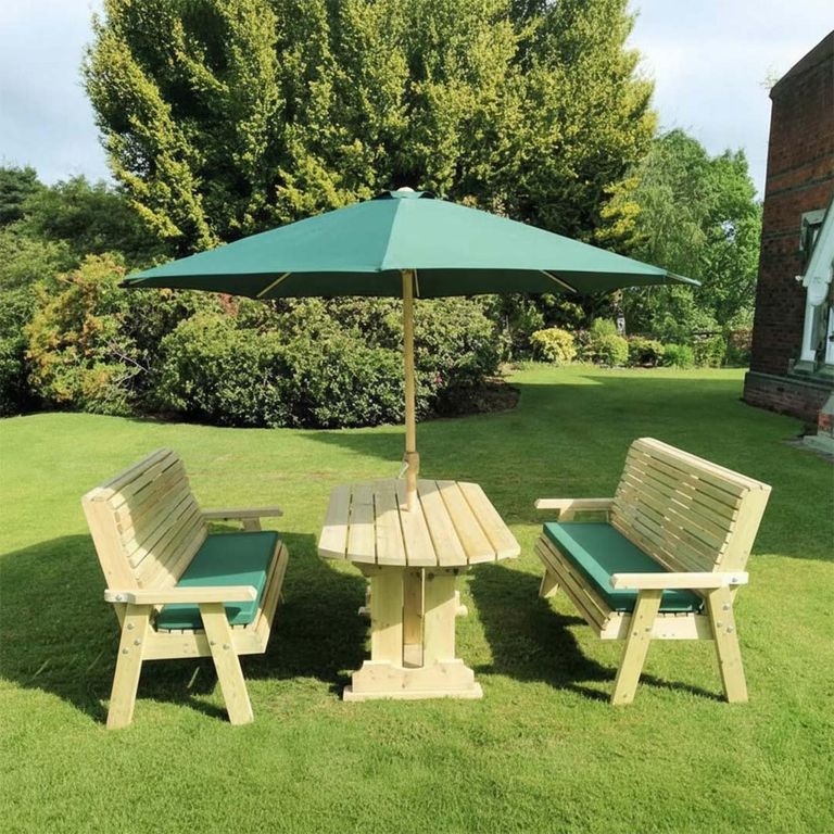 Churnet Valley Ergo Redwood Garden Table Set with 2 Benches