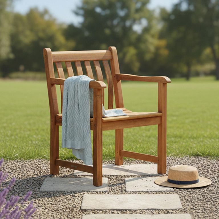 Redcliffe Garden Octagon Dining Set - 4 Seater - 120cm - Gateleg - Acacia Wood - 4 Broadfield Dining Armchair