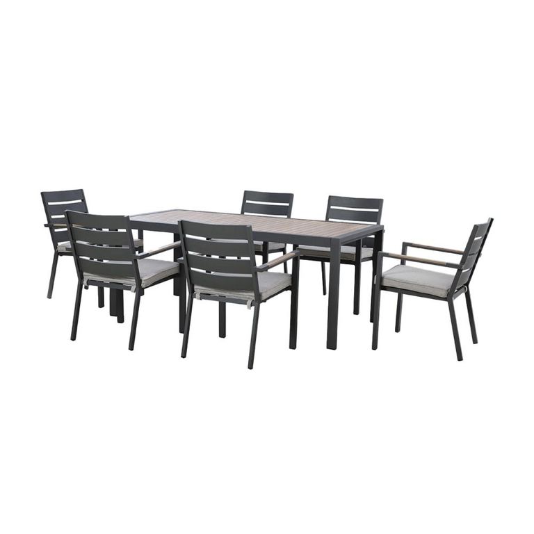 Vancouver Garden Dining Set - 6 Seater - 182cm - Dove Grey