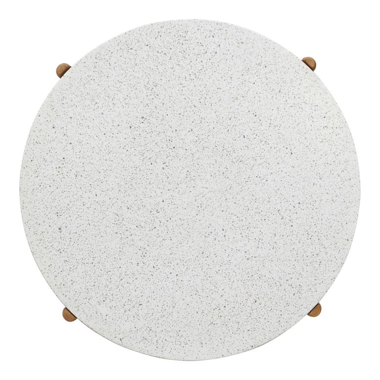 Terracina Round Garden Coffee Table - White Concrete Top