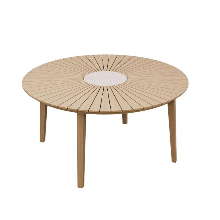 Roma Sunray Garden Round Dining Table - 150cm - 6 Seater - Terrazzo Insert