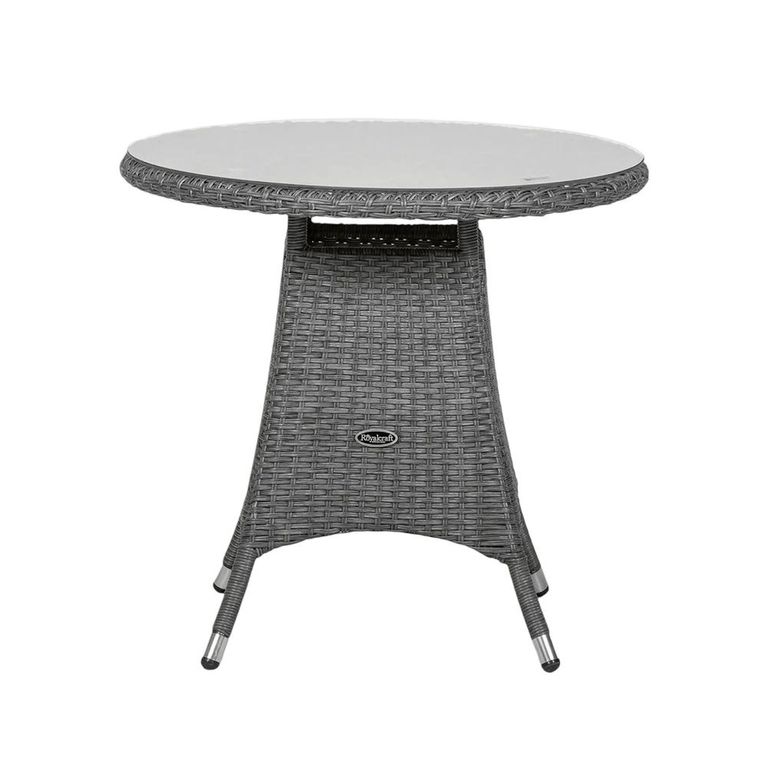 Paris Garden Bistro Table - 2 Seater - 75cm - Round - Grey - Rattan