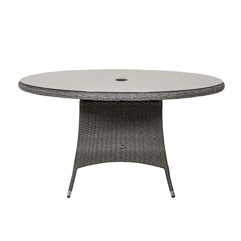 Paris Garden Dining Table - 6 Seater - 140cm - Round - Grey - Rattan