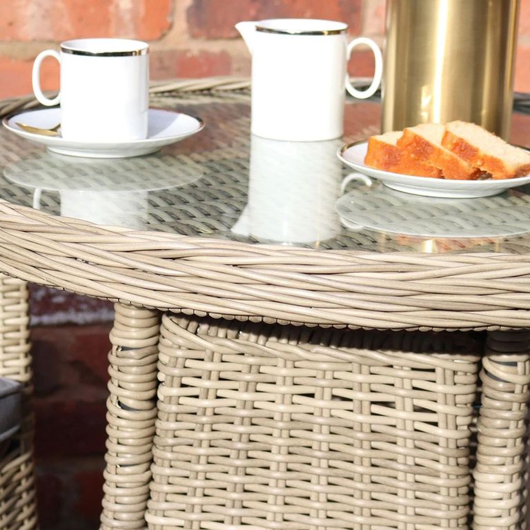 Wentworth Garden Bistro Table - 2 Seater - 70cm - Round - Beige - Rattan