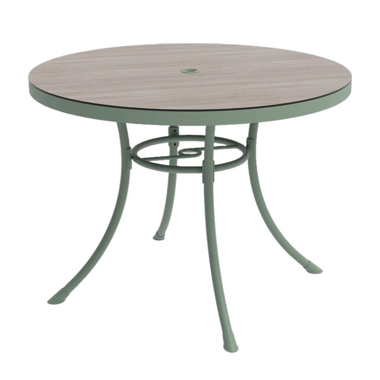 Bergen Garden Dining Table - 4 Seater - 105cm - Round - Green Metal