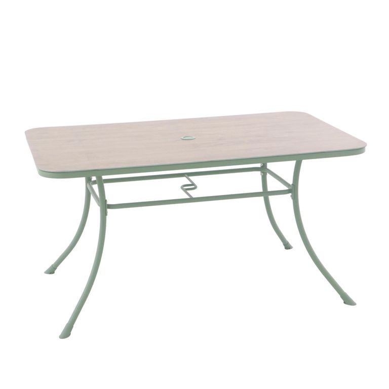 Bergen Garden Dining Table - 4 Seater - 145cm - Green Metal