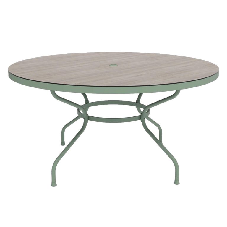 Bergen Garden Dining Table - 4 Seater - 150cm - Round - Green Metal
