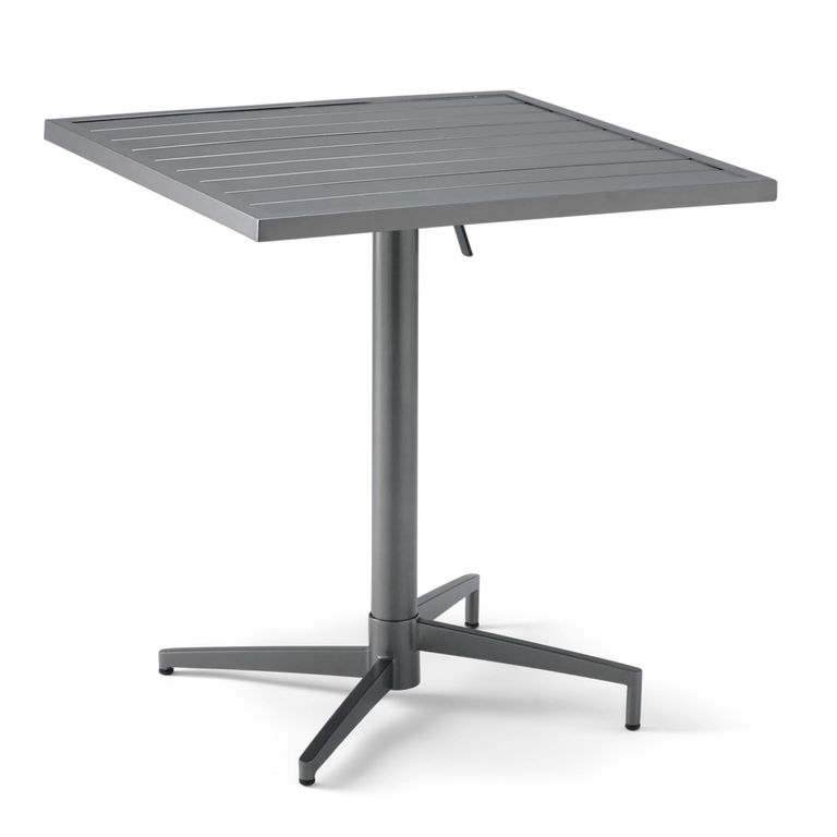 Oslo Garden Bistro Table - Square - Grey Metal