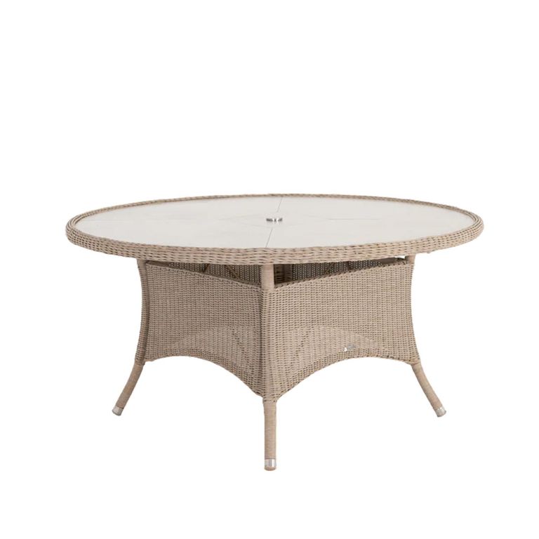 Hazelmere Round Dining Table - 4 Seater - 60cm - Garden - Natural Weave