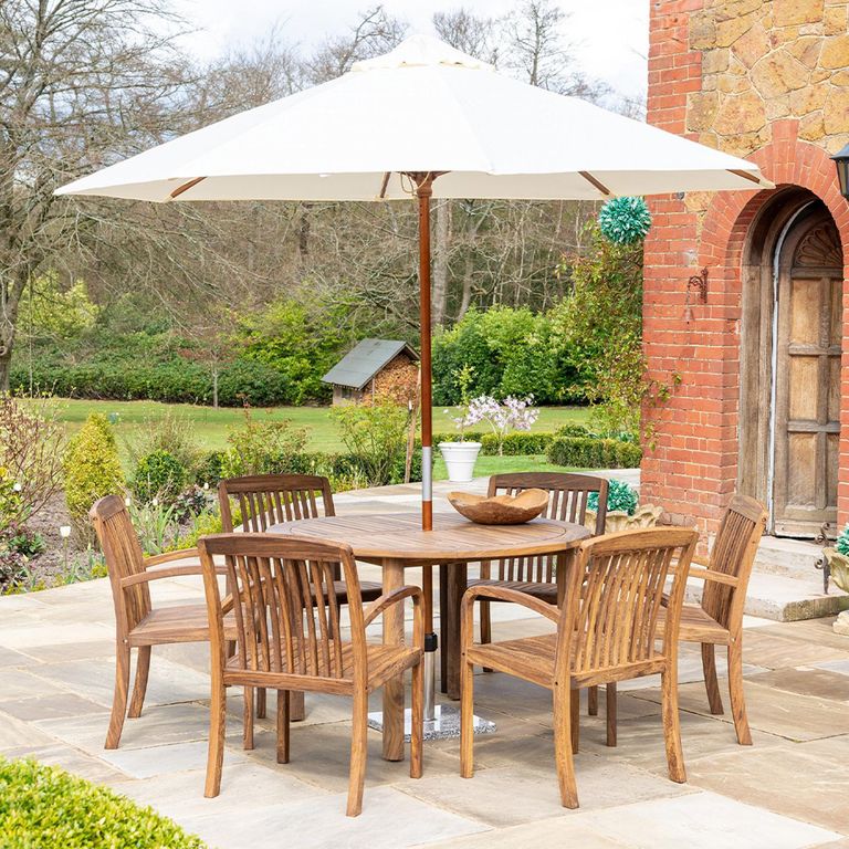 Bolney Dining Table - 6 Seater - Round - Garden - Acacia Wood