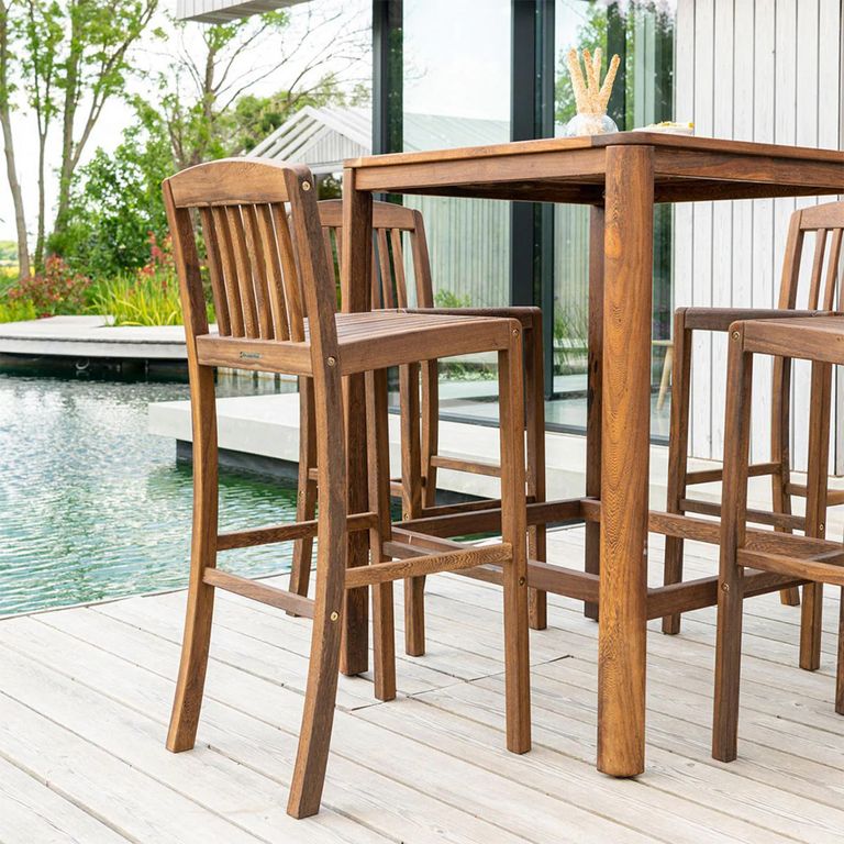 Bolney Square Bar Table - Garden - Acacia Wood