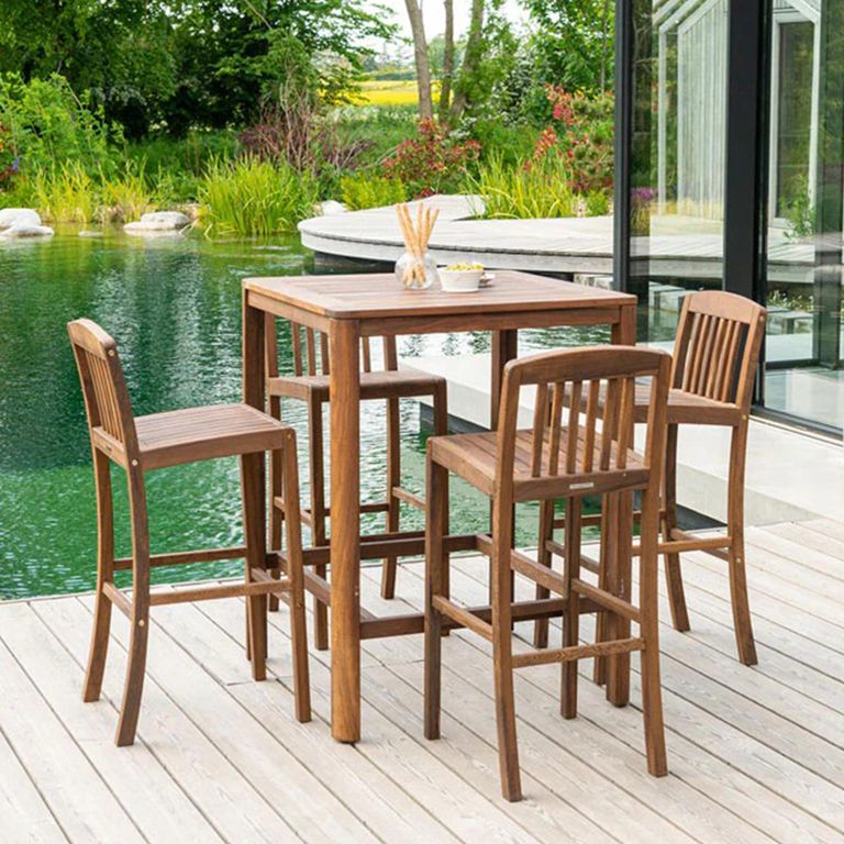 Bolney Square Bar Table - Garden - Acacia Wood