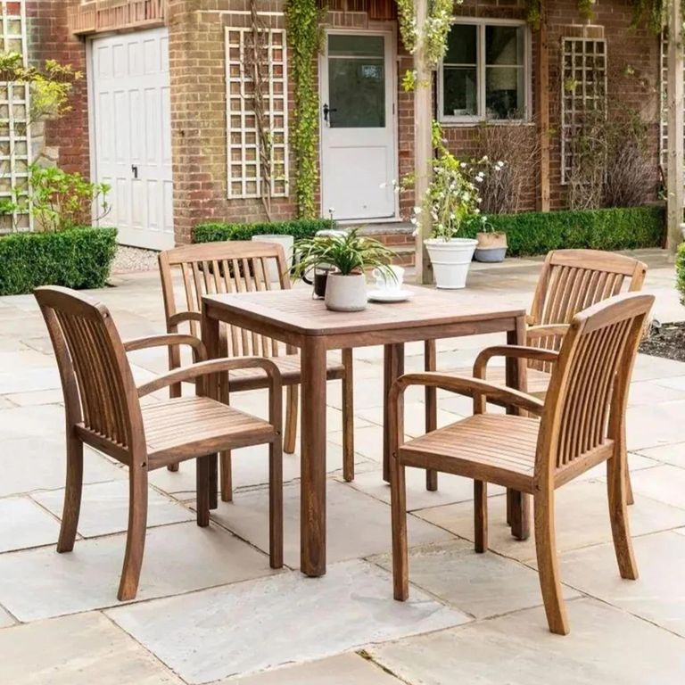 Bolney Square Dining Table - 80cm - 4 Seater - Garden - Acacia Wood